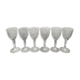 6 glasses of Lorraine crystal wine
