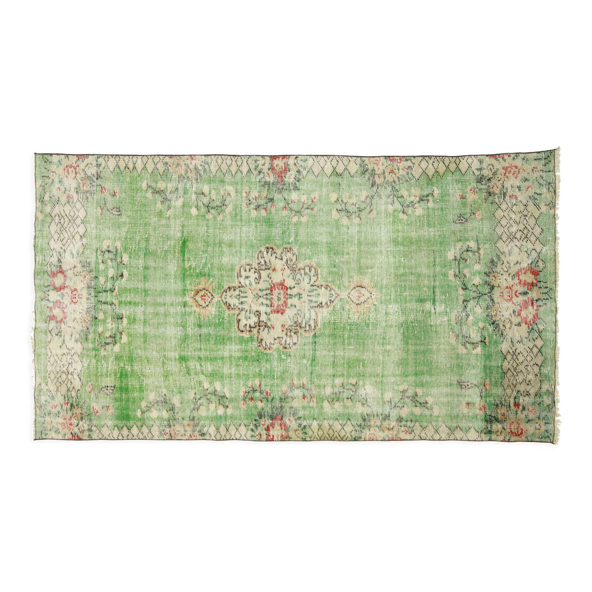 Anatolian handmade vintage rug 241 cm x 131 cm