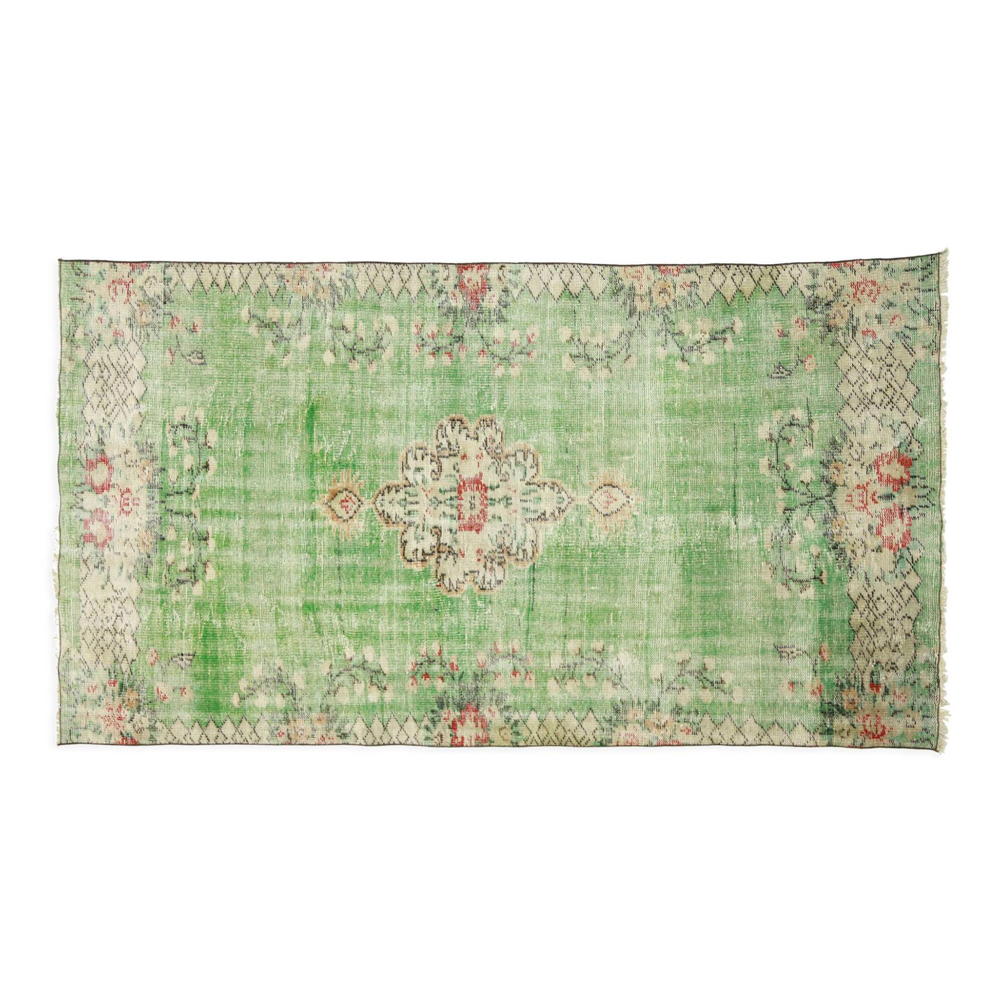 Anatolian handmade vintage rug 241 cm x 131 cm