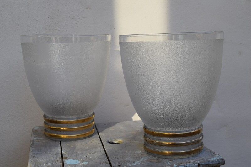 Paire de vases en cristal Sévres art déco 30-40'S