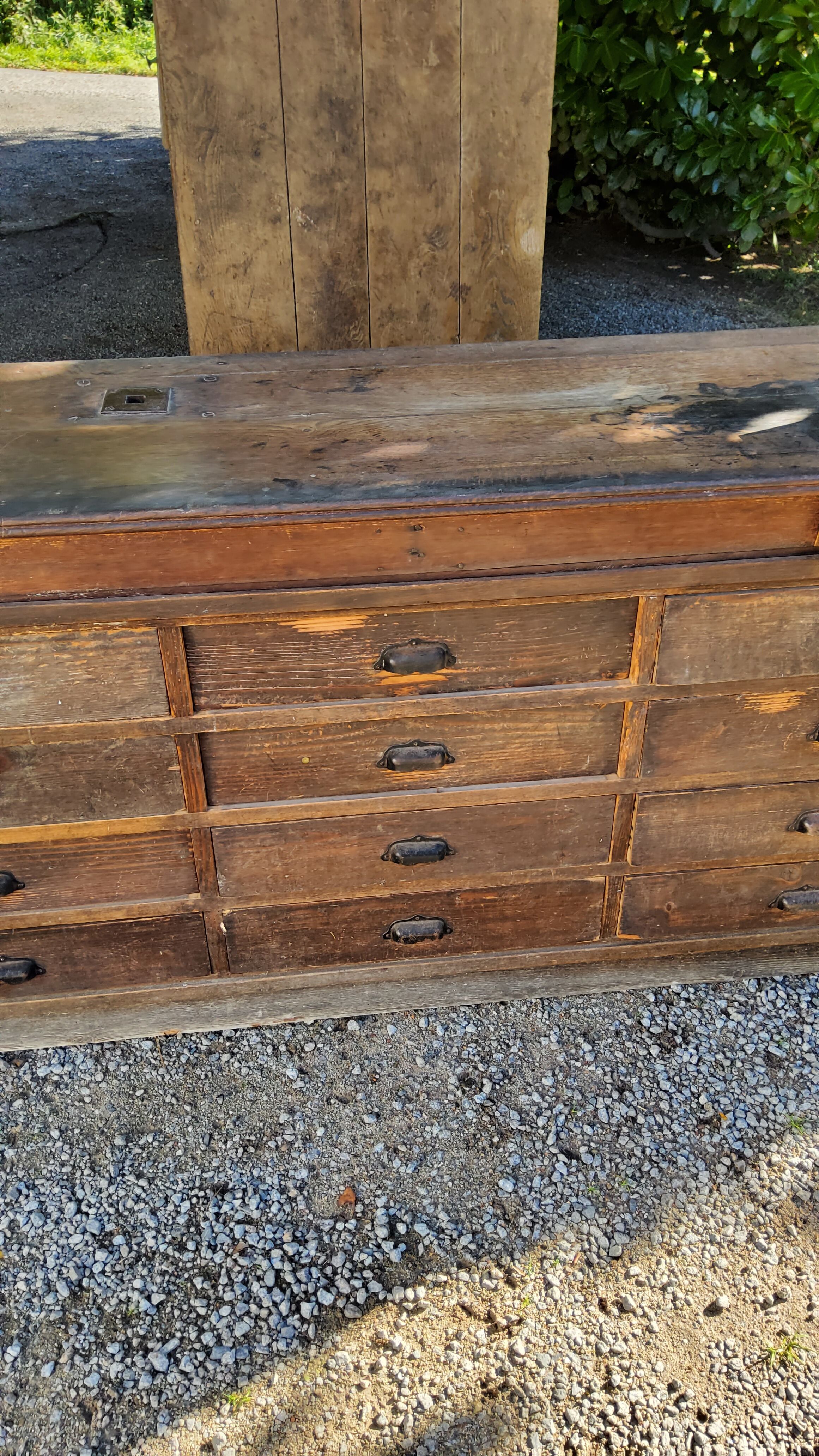 Former grocery counter from the 1900s 14 drawers