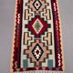 Vintage kilim 166x94 cm wool kelim rug red brown blue beige medium