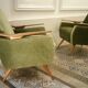 Lot de 2 fauteuils club accoudoirs teck années 50/60
