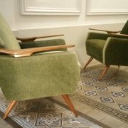 Lot of 2 armrests 50s/60s teak club chairs