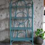 Blue rattan shelf