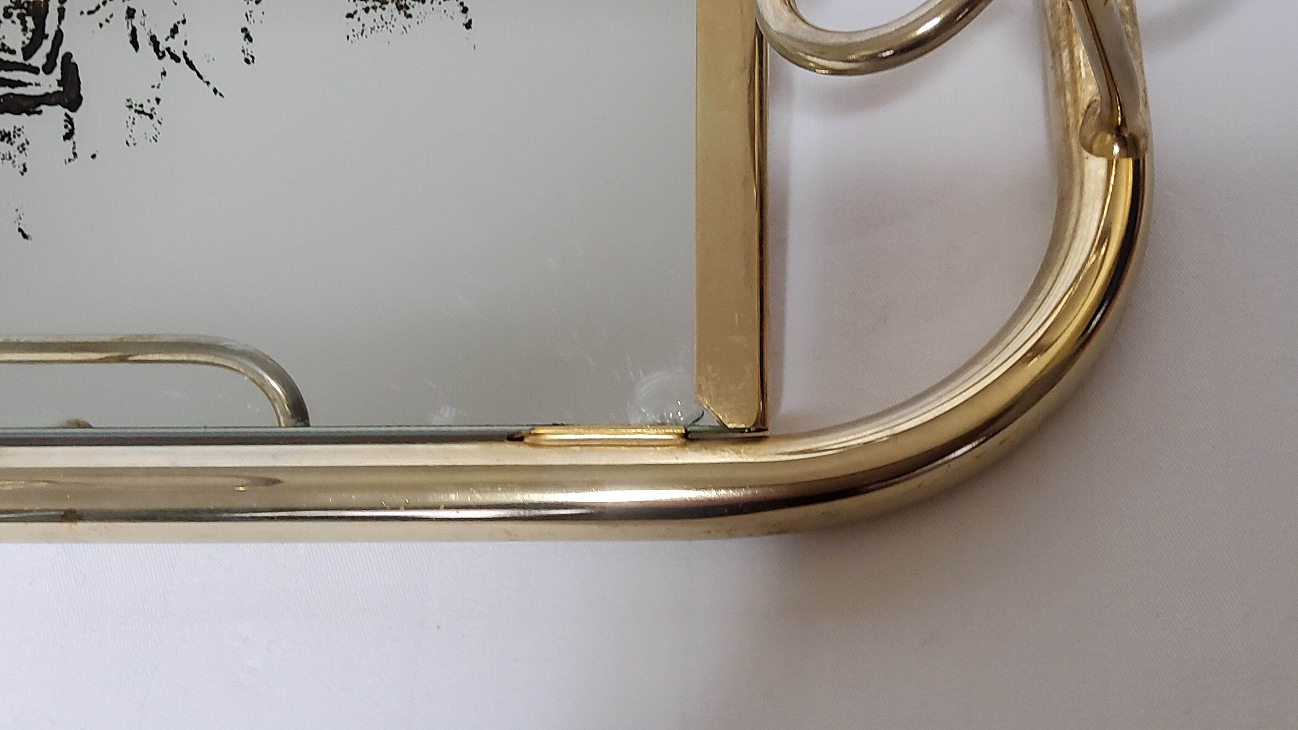 Wall coat rack in vintage gilded metal 60 cm