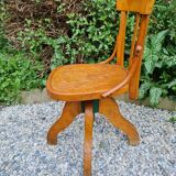 Vintage wood swivel office chair
