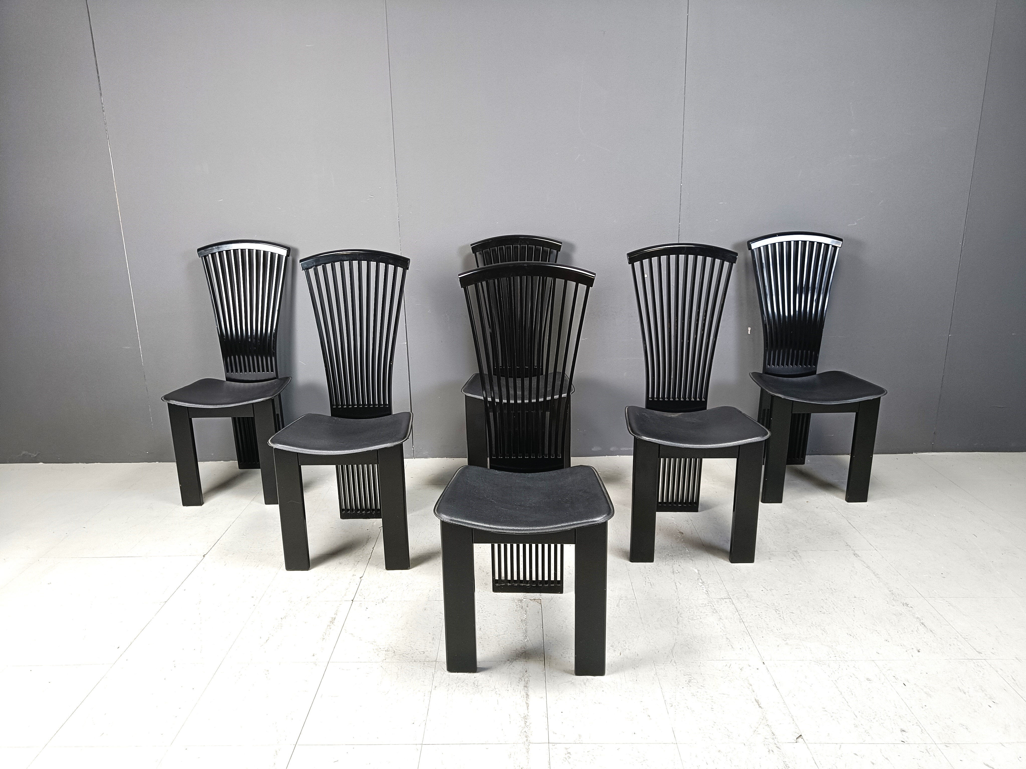 Post modern dining chairs by Pietro Costantini, 1980s, set of 6