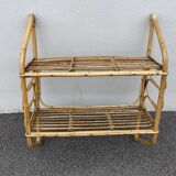 Vintage rattan wall shelf