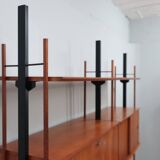 Mid century modular blonde teak bookcase 1960s