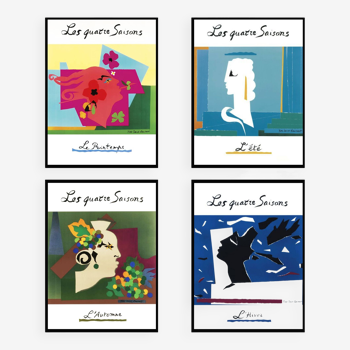 Yves Saint Laurent, 1983, Lot de 4 affiches: Les Quatre Saisons
