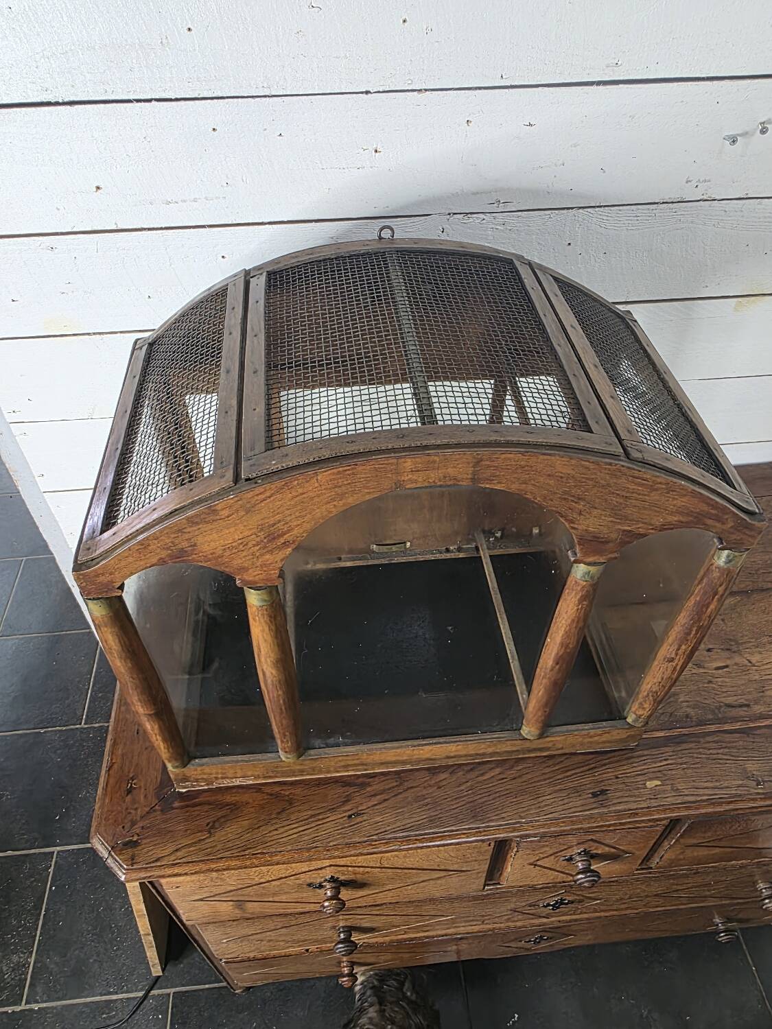 Empire style mahogany birdcage