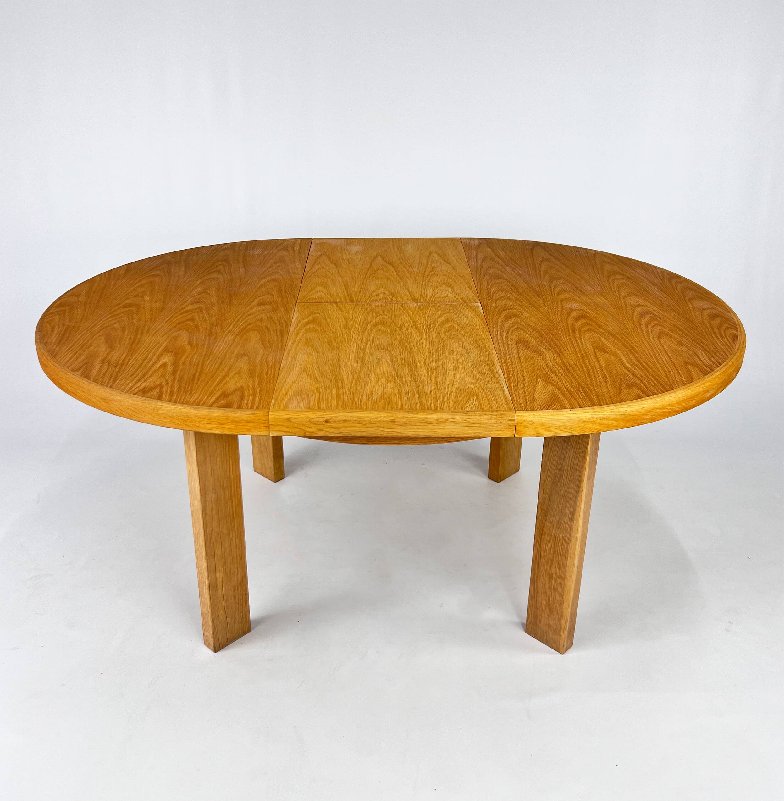 Mid Century Oak Extendable Dining Table, 1960s