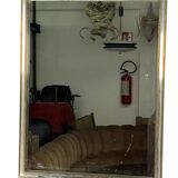 Romeo Rega, vintage mirror with double brass frame and chrome. Italy 1970s