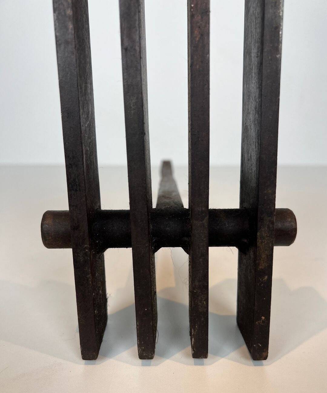 Pair of Modernist Steel Andirons