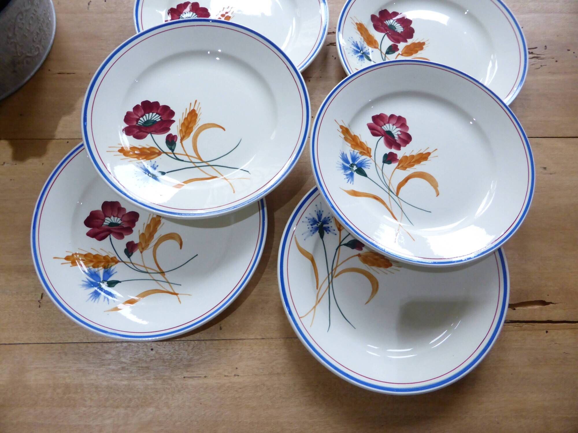 dessert plates x6 from the French factory of Onnaing (191110)