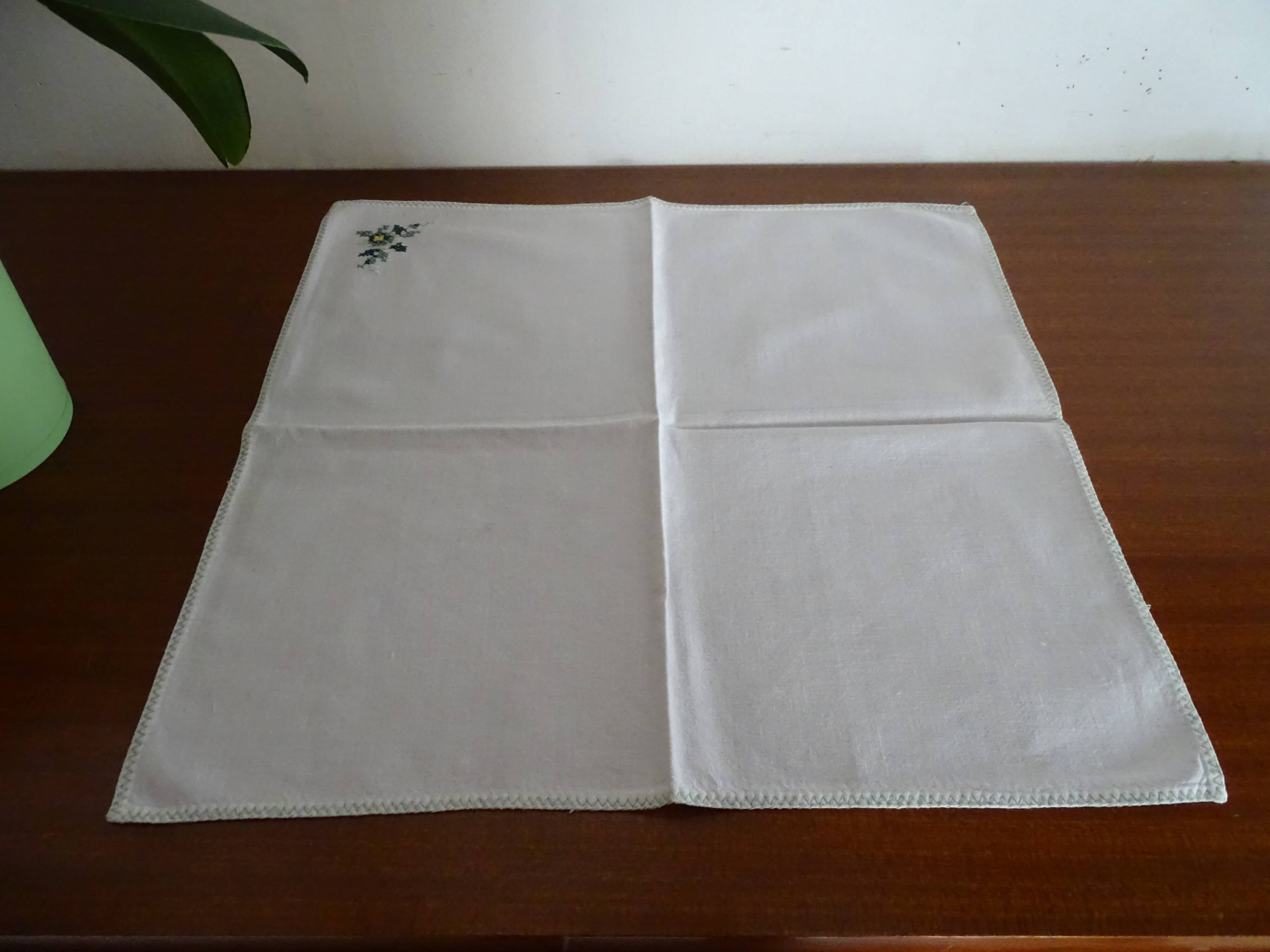 6 old embroidered napkins