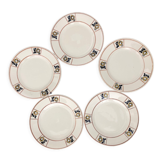 5 Terre de Fer dessert plates Salins Charbonnier