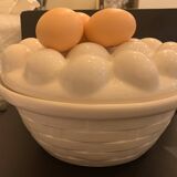 Trompe i'oeil ceramic slip egg box