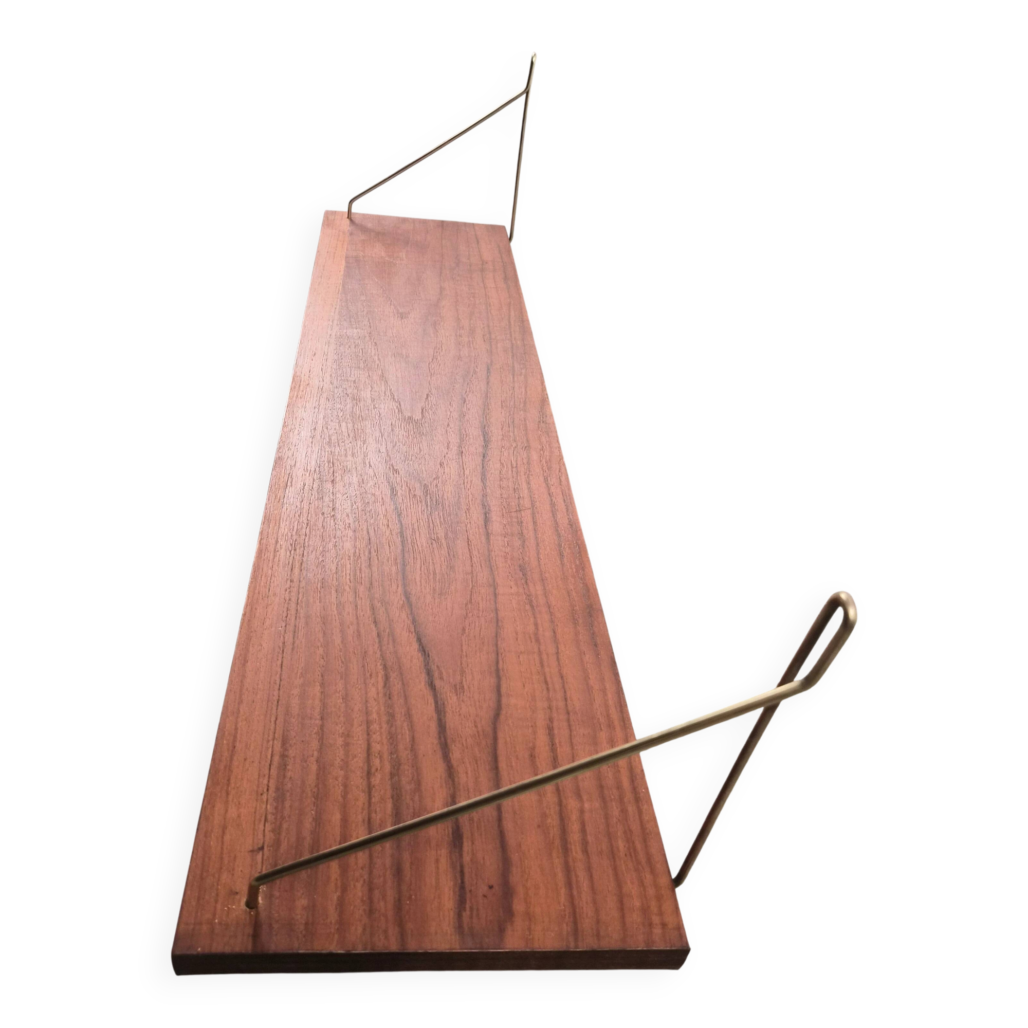 Teak shelf with brass supports, Denmark, 1960.