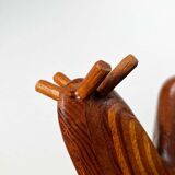 Large Danish carved wooden snail sculpture from the mid-century, 1960s.