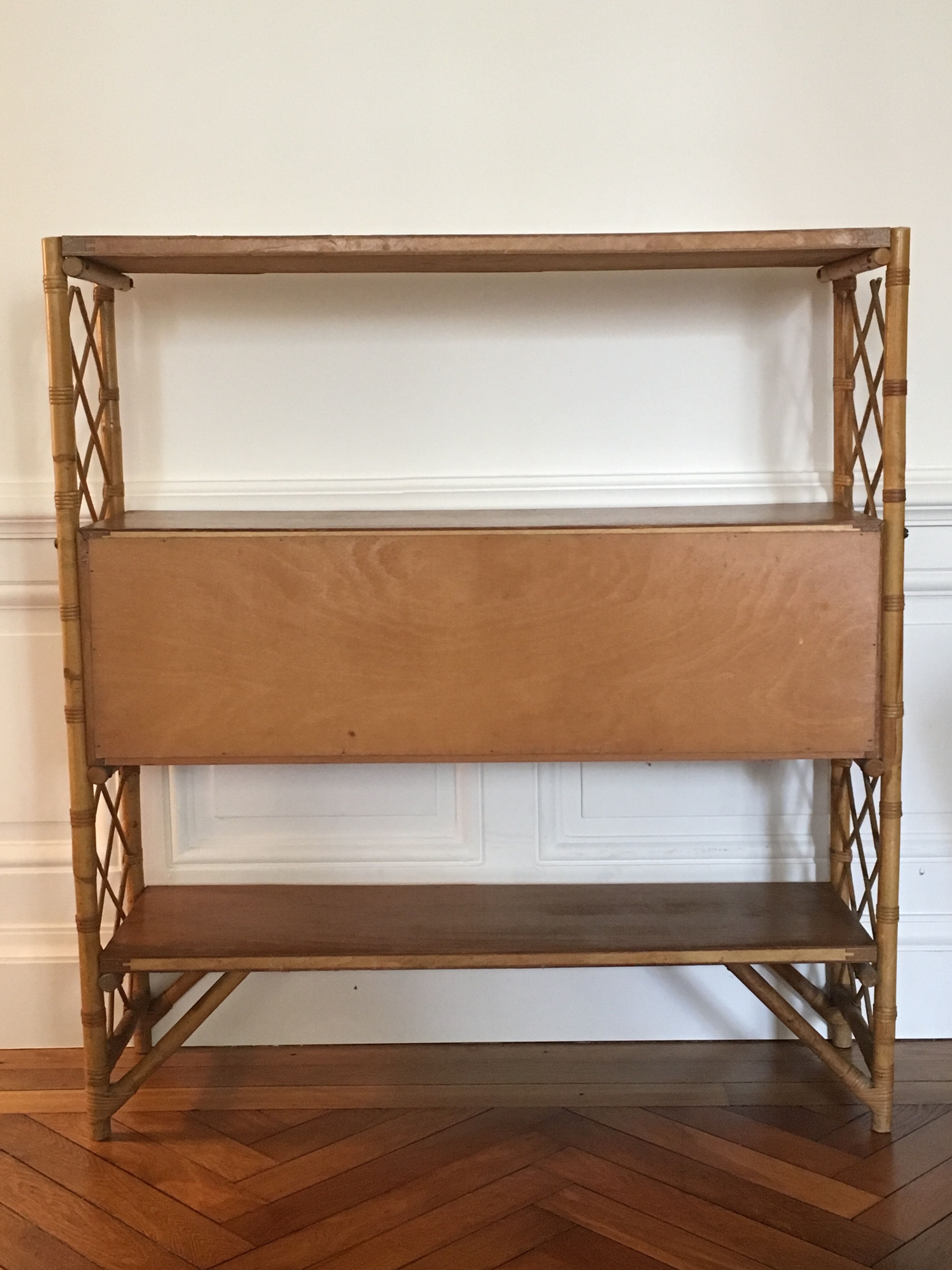 Vintage rattan console