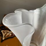 Vintage handkerchief vase in frosted glass