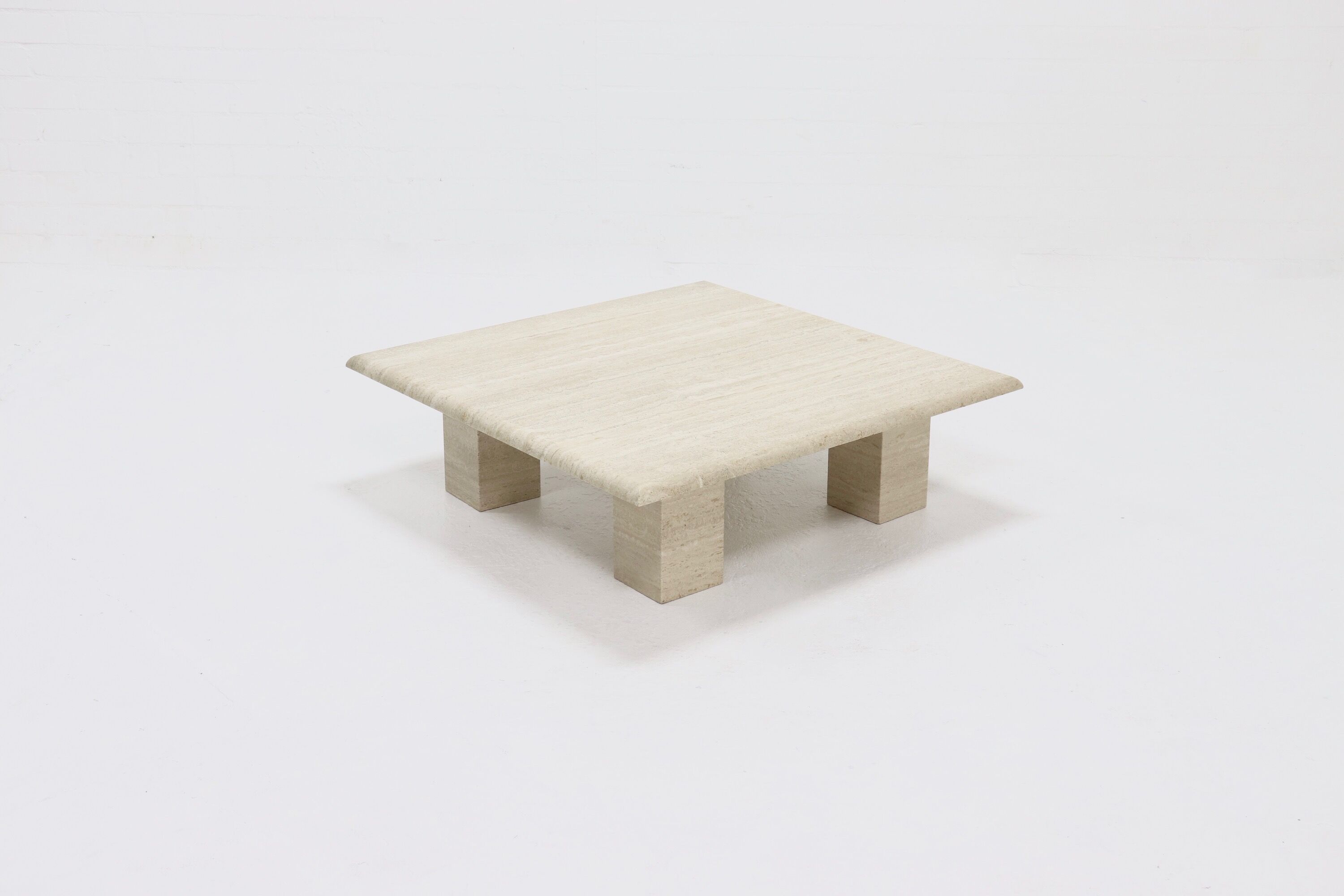 Mid century italian modern travertine coffee table 1970s