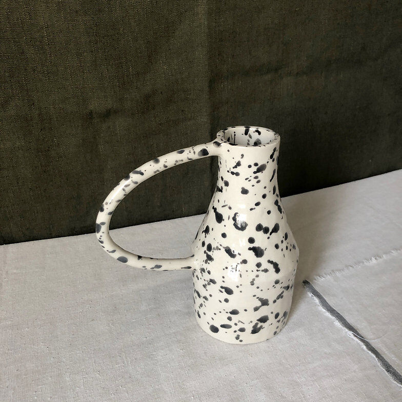 Black speckled handle vase - Cassandre Bouilly