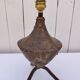 Brutalist lamp, patinated gold metal, Max Bre, 70s