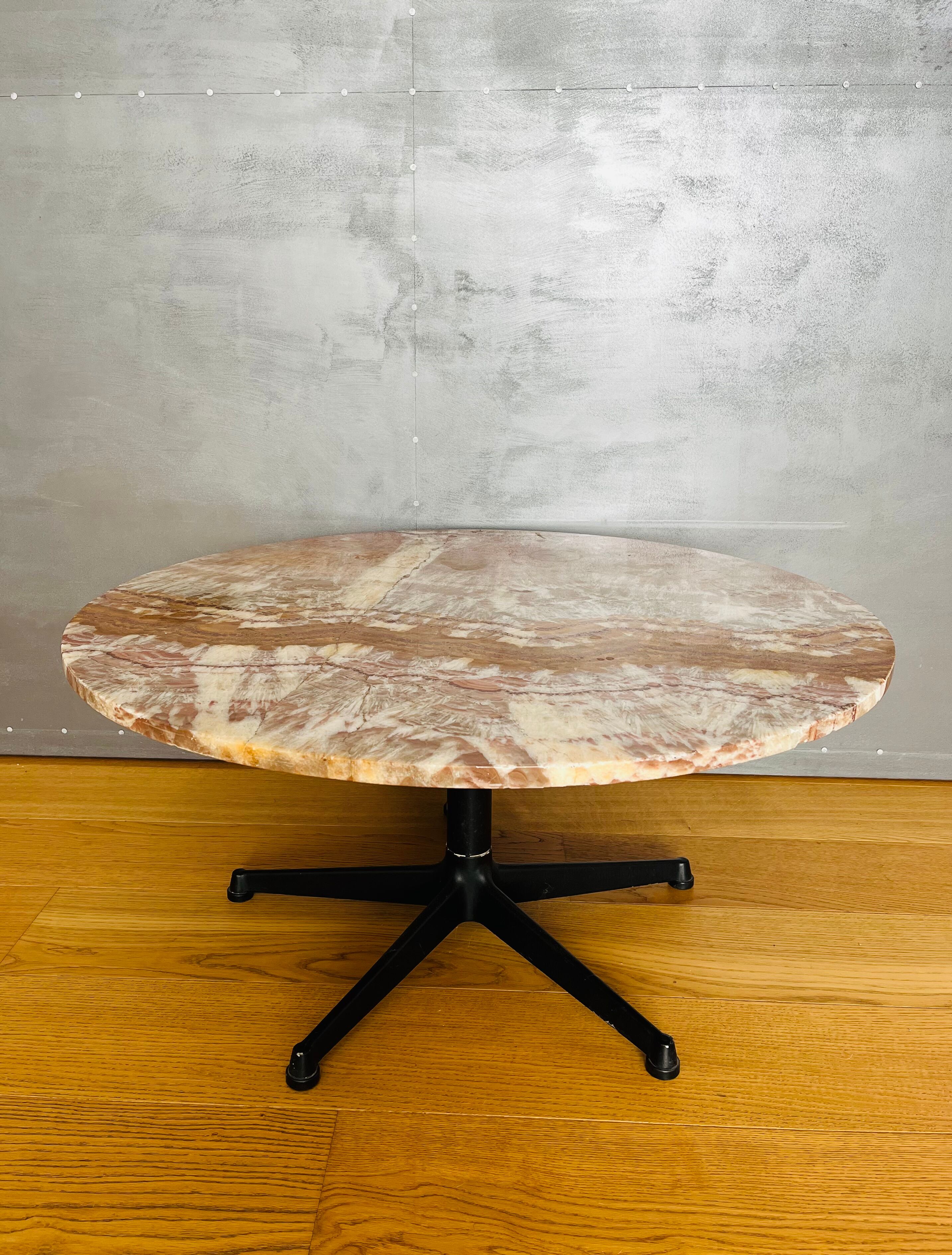 Beautiful coffee table pink marble top