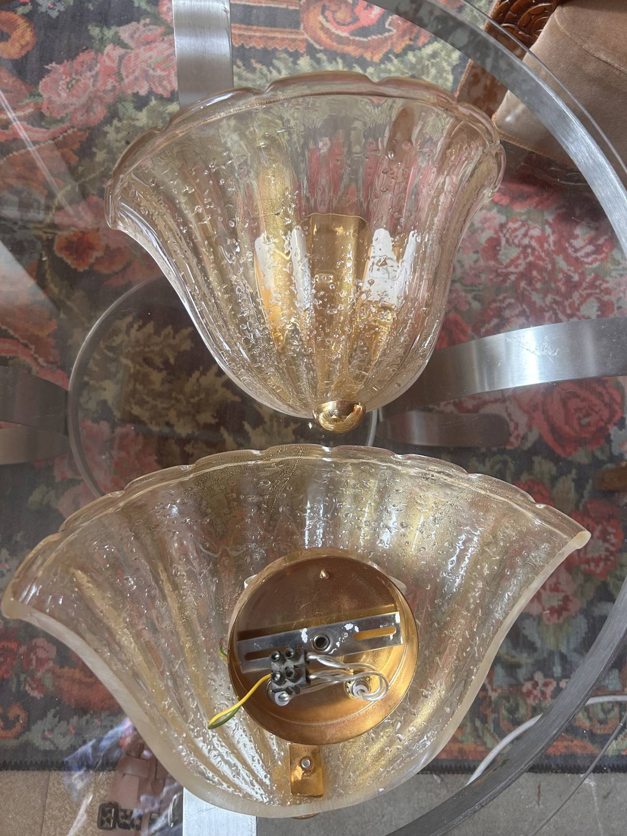 XXL pair of Murano glass wall lights – 1960s
