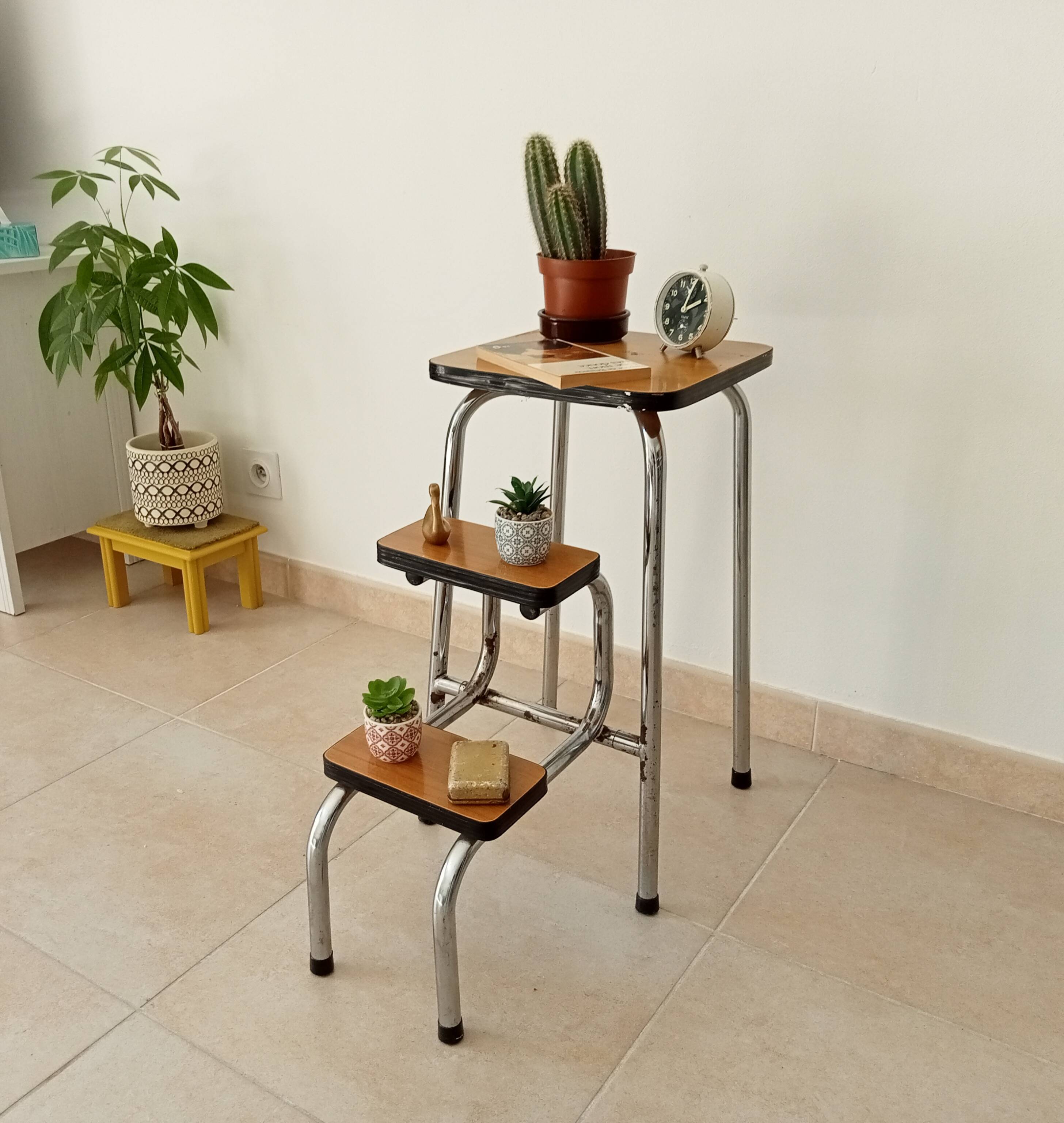 Vintage formica stepladder stool from the 70s/80s