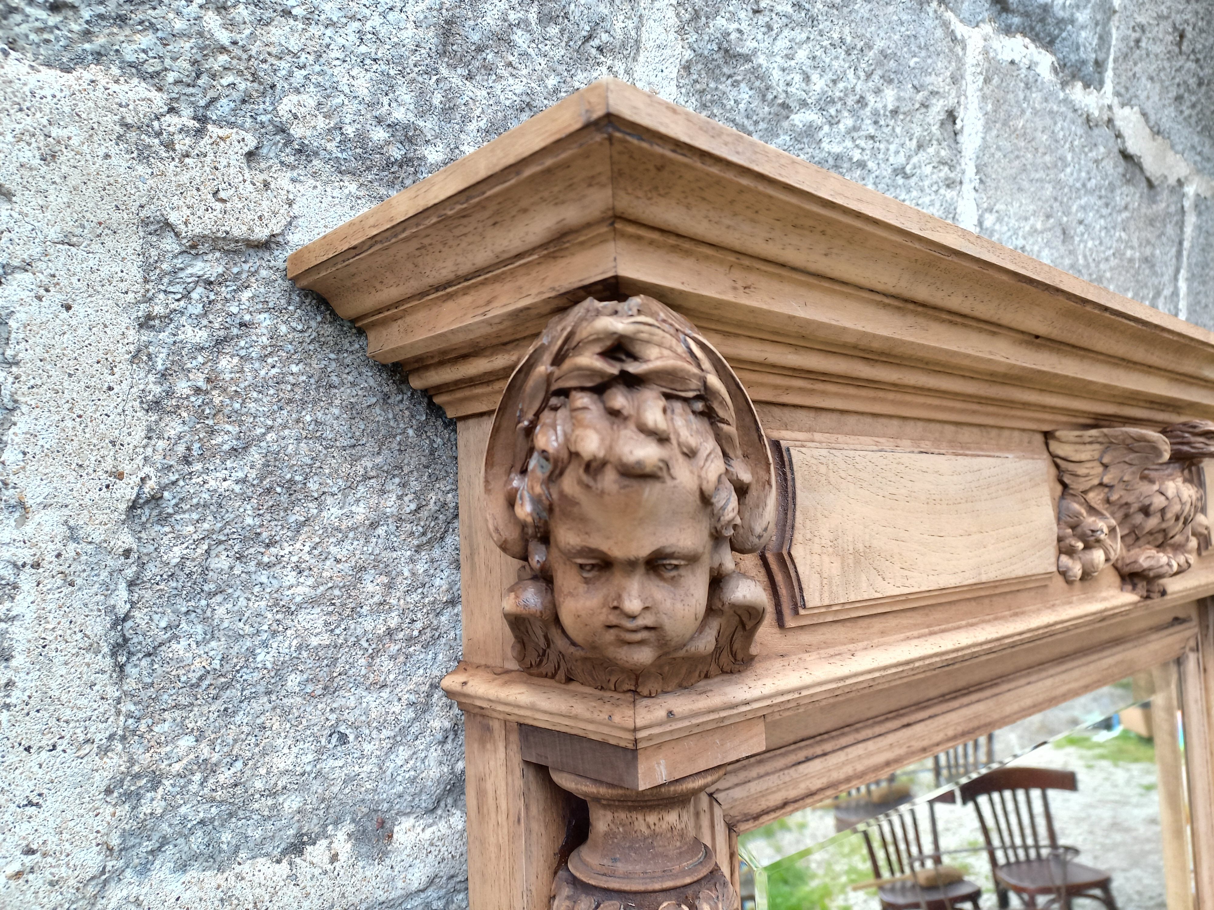 Carved wooden mirror, 168x112 cm