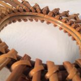 Mirror vintage rattan guitar - 70s - 76x37cm