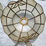 Set of 4 lampshade suspensions in mother-of-pearl