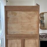Art Deco style cabinet in raw wood, renovated