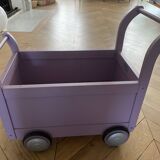 Doll bed on wheels // moulin roty walking trolley