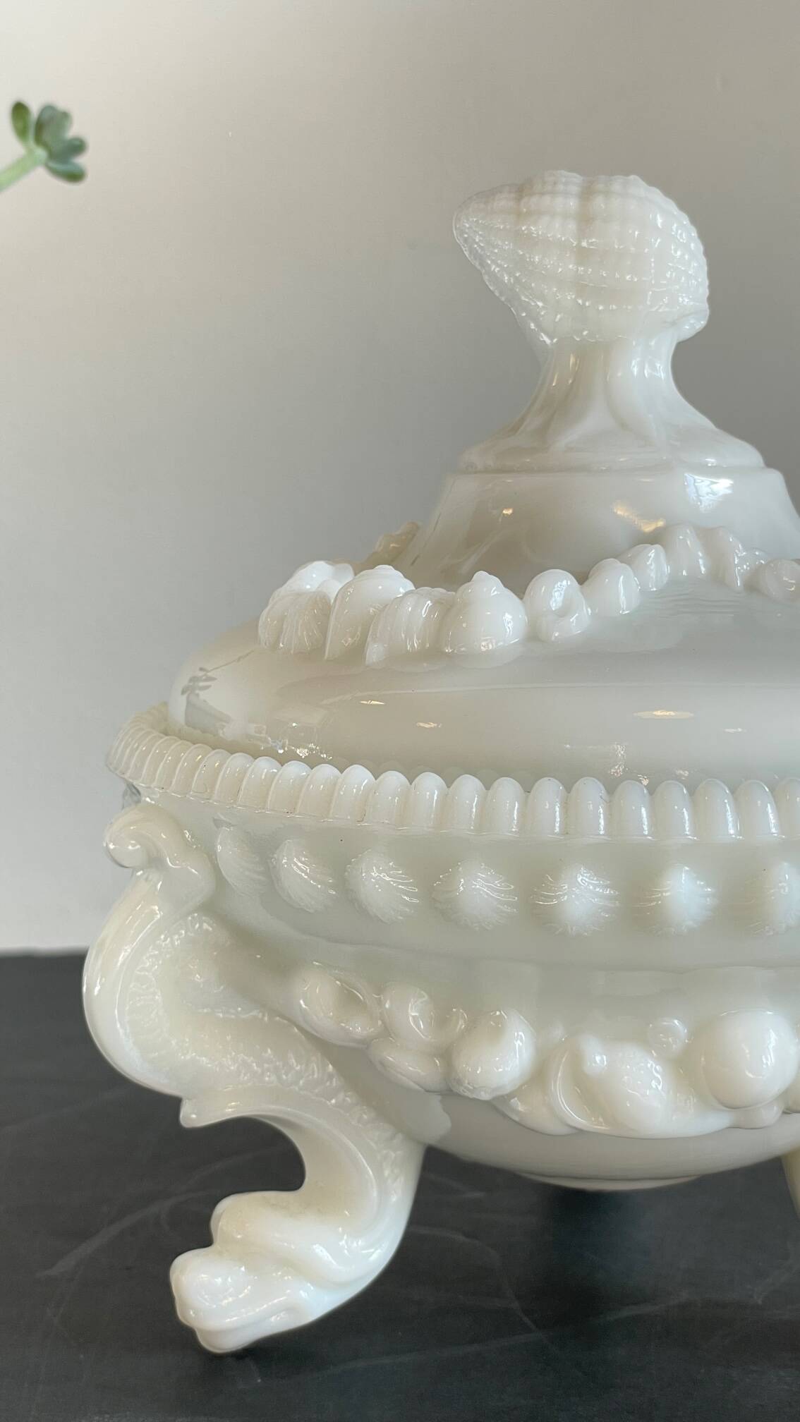 Vintage Opaline Glass Candy Box - France BOISSONS