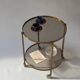 Rolling dessert trolley in brass and smoked glass, 1960