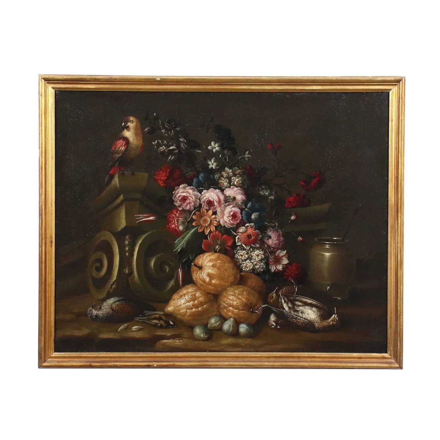 Old painting still life in oil on canvas Italy 17th-18th century