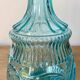 Old turquoise blue molded glass carafe