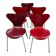Series 7 Chairs by Arne Jacobsen for Fritz Hansen, red