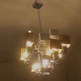 Italian Modern Cubist Chandelier style Sciolari, 1960s