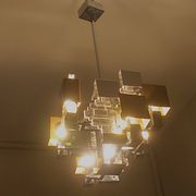 Italian Modern Cubist Chandelier style Sciolari, 1960s
