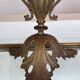 Pair of French Brass Candelabras with Opaline Glass Flowers and Grape Motif