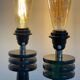 Paire de lampes en marbre 1980.
