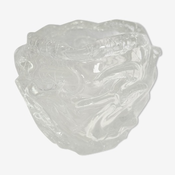 Cracked crystal ashtray