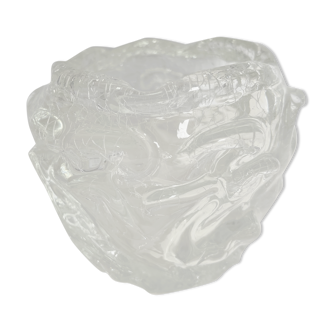 Cracked crystal ashtray