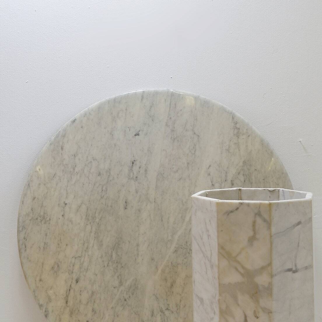 Round marble dining table, 1970 - Ø113cm